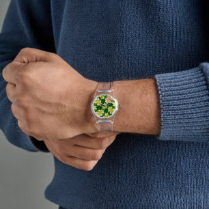 Yellow Frangipani Pattern Watch