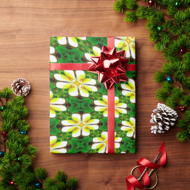 Yellow Frangipani Pattern Wrapping Paper (Holiday Gift)