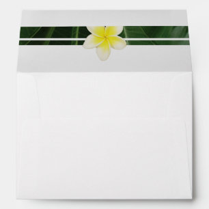 Yellow Frangipani Plumeria 5x7 Wedding Invitation Envelope
