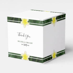 Yellow Frangipani Plumeria Wedding Favour Box