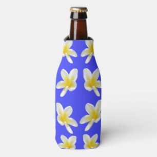 Yellow Frangipanis Flowers On Blue, Bottle Cooler