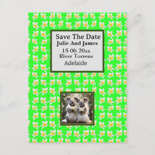 Yellow Frangipanis On Green, Save The Date Postcard