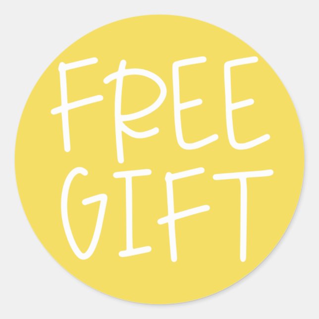 Yellow free gift free sample product Sticker (Front)