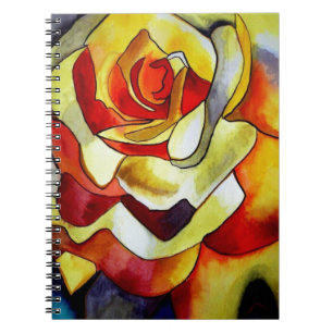 Yellow Freesia flower watercolor art painting Notebook