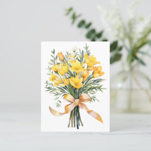 Yellow Freesia Flowers Boquet Postcard