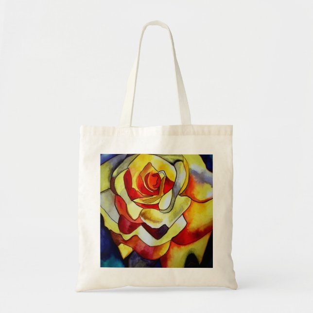 Yellow Freesia watercolor original art flower Tote Bag (Front)