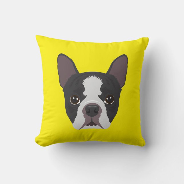 Yellow French Bulldog Cushion (Front)