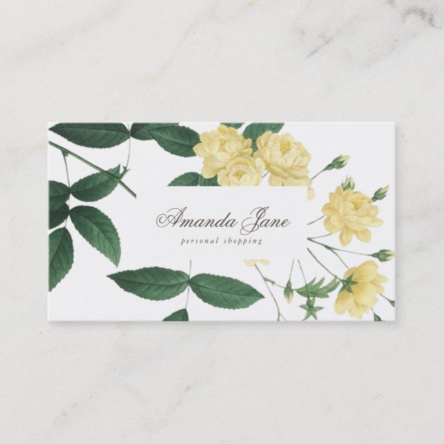 Yellow Fresh Blossoms Flowers Business Card (Front)