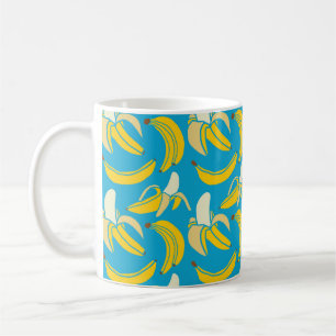 yellow fresh fruit tropical banana seamless patter coffee mug