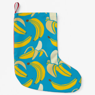 yellow fresh fruit tropical banana seamless patter small christmas stocking