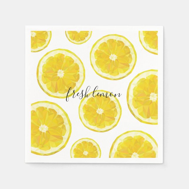 Yellow fresh lemon slice napkins (Front)