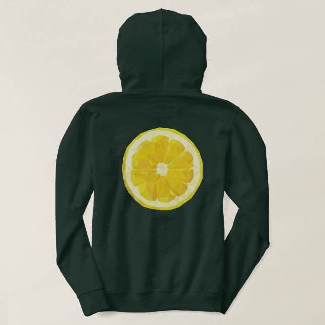 Yellow fresh sour lemon slice modern   hoodie (Design Back)