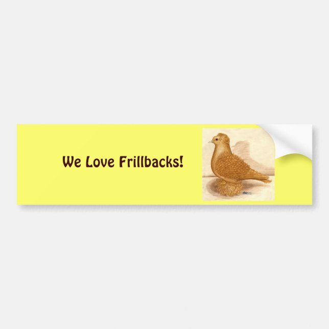 Yellow Frillback Pigeon Bumper Sticker (Front)