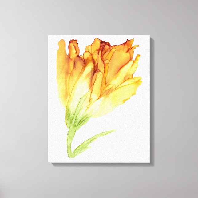 Yellow fringed tulip---customisable-- canvas print (Front)