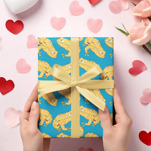 Yellow Frog Cartoon Wrapping Paper