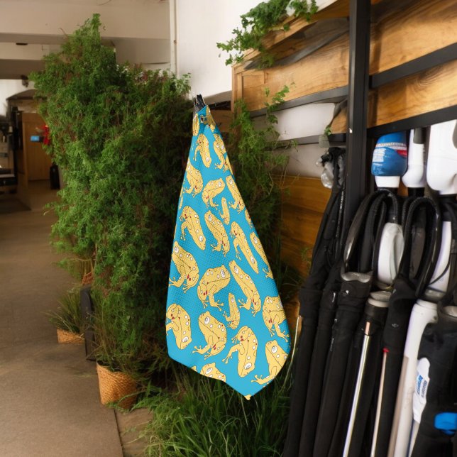 Yellow Frog Golf Towel (Golf Towel)