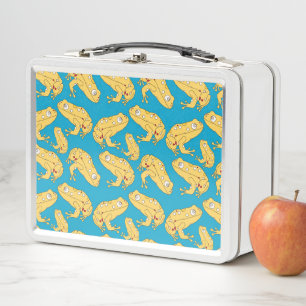 Yellow Frog Metal Lunch Box