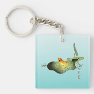 Yellow Frog on Lotus Leaf  Key Ring