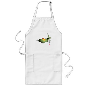Yellow Frog on Lotus Leaf Long Apron