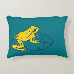 Yellow Frog Throw Pillow