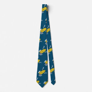 Yellow frogs tie