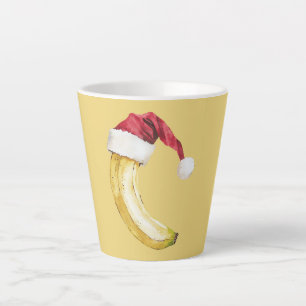 Yellow Fruit Banana Santa Hat Latte Mug