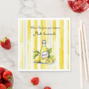 Yellow Fruit Lemons Make Lemonade Napkin