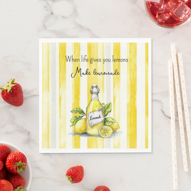 Yellow Fruit Lemons Make Lemonade Napkin (Insitu)