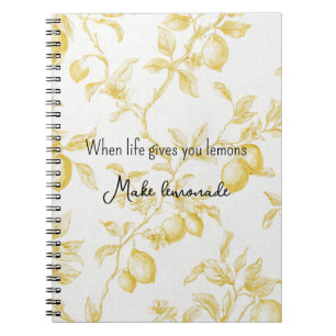 Yellow Fruit Lemons Make Lemonade Notebook