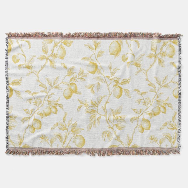 Yellow Fruit Lemons Make Lemonade Throw Blanket (Front)