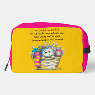 Yellow Fuchsia Socks Monster Joy Dopp Kit