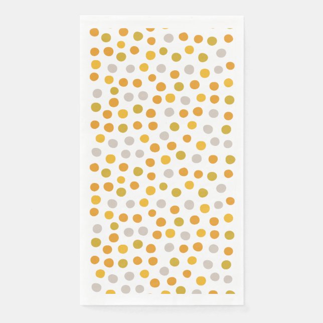 Yellow fun polka dot party napkins (Front)