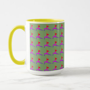 Yellow 'Fun Yoga Designs' Combo Coffee Mug/ Cup