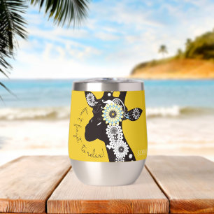 Yellow Funky Funny Giraffe Relax Personalised