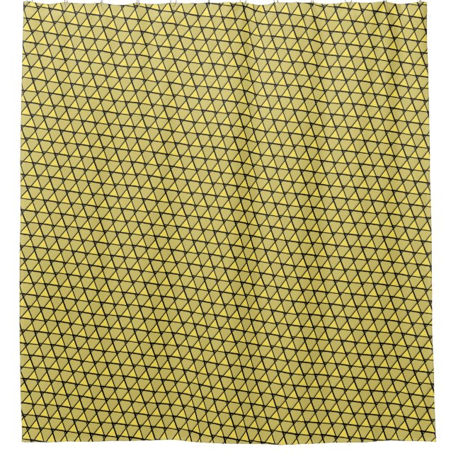 Yellow Funky Triangles Shower Curtain (Front)