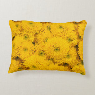Yellow garden asters Perfect colour summer flower Decorative Cushion