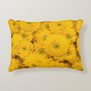 Yellow garden asters Perfect colour summer flower Decorative Cushion