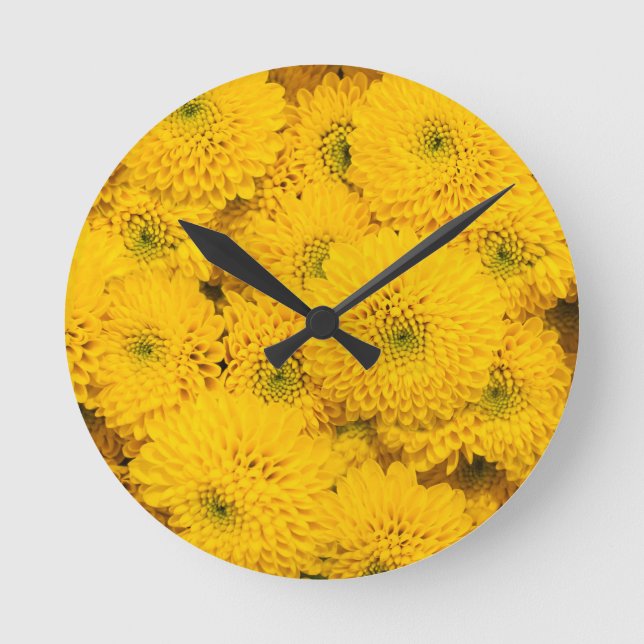 Yellow garden asters Perfect colour summer flower Round Clock (Front)