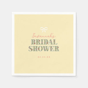 Yellow Garden Floral Bridal Shower Napkin