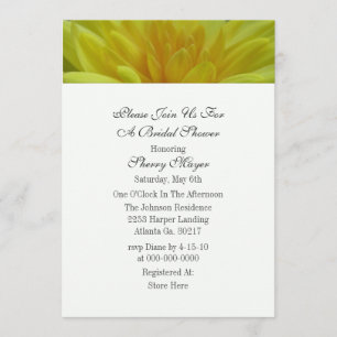 Yellow Garden Mum Shower Invitations