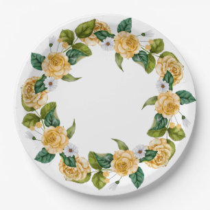 Yellow Garden Party  Paper Plate
