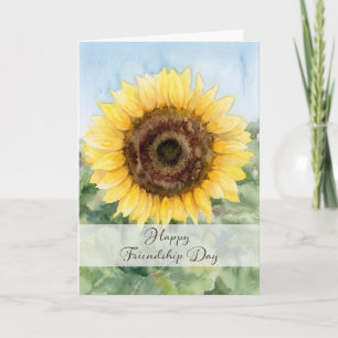 Yellow Garden Sunflower Happy Friendship Day Card