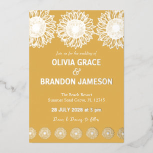 Yellow Garden Sunflowers Modern Floral Wedding 