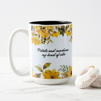 Yellow Garden & Sunshine Two-Tone Coffee Mug