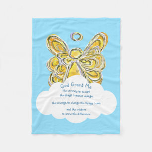 Yellow Gaurdian Angel God Grant Me Chemo Blanket