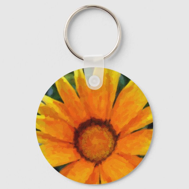Yellow gazania key ring (Front)