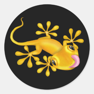 Yellow Gecko Lizard Round Sticker