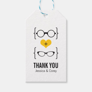 Yellow Geeky Glasses Gift Tags