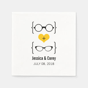 Yellow Geeky Glasses Paper Napkins