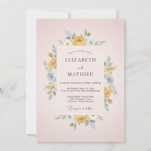 Yellow Gentle Blossom Wedding Invitation